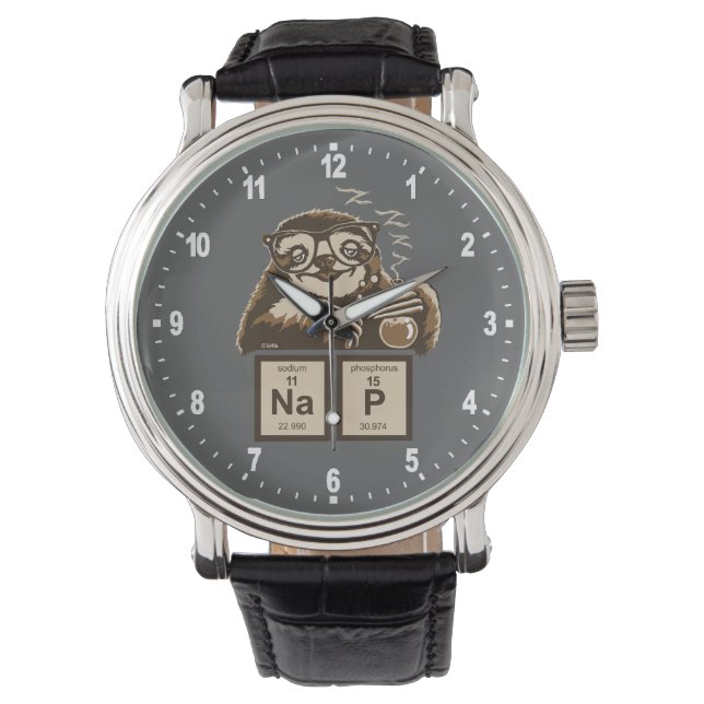 Montre Chimie paresseux découvert nap (devant)