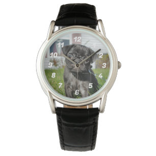 Montre Chiot de Carlin noir