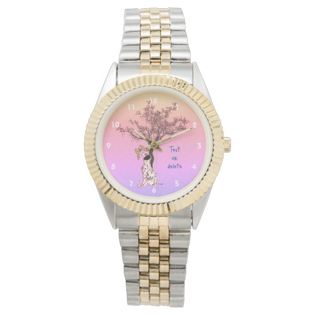 Montre Chiot Et Papillon Dalmatiens Personnalisés (devant)