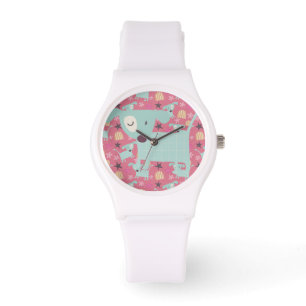 Montre Chiots, étoiles et fleurs