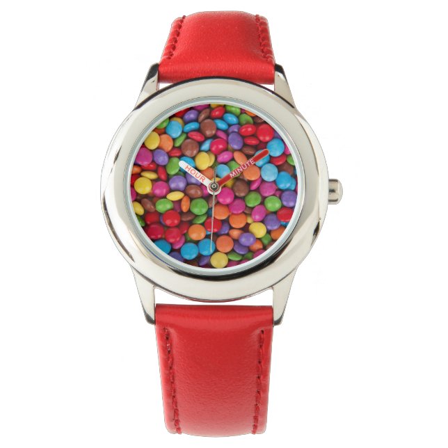 Montre Chocolat arc-en-ciel bonbons enfants regarder (devant)