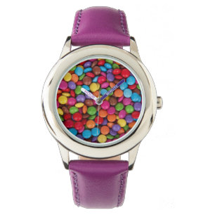 Montre Chocolat arc-en-ciel pourpre bonbons enfants regar