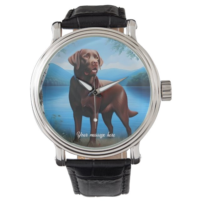Montre Chocolat Labrador et Blue Lake (devant)