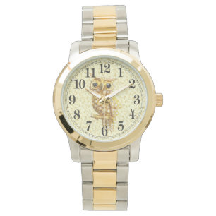 Montre Chouette baroque d'or