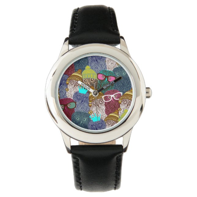 Montre Chouette dans la couronne (devant)