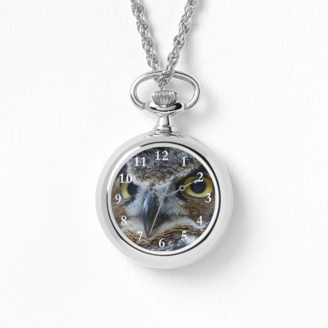 Montre Chouette Face Femme Wraparound Silver Watch (Recto)