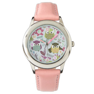 Montre Chouette fille bleu