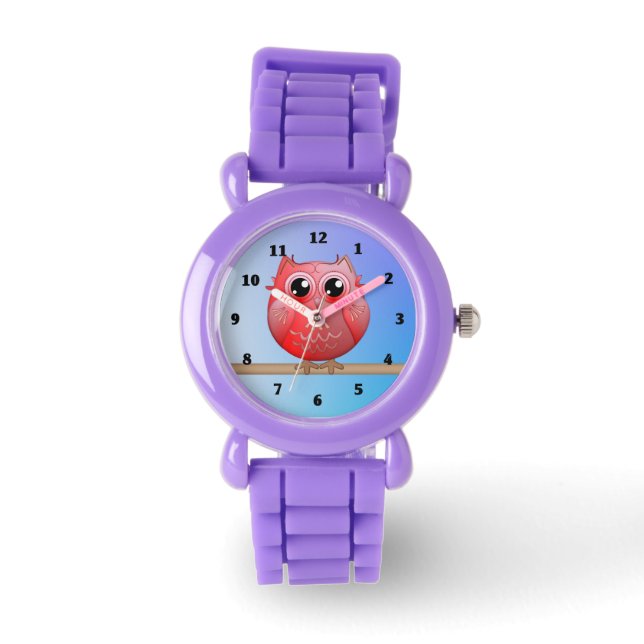Montre Chouette mignonne, pleine lune et cadenas personna (Recto)