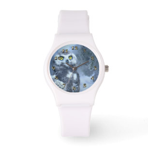 Montre Chouette neigeuse en hiver