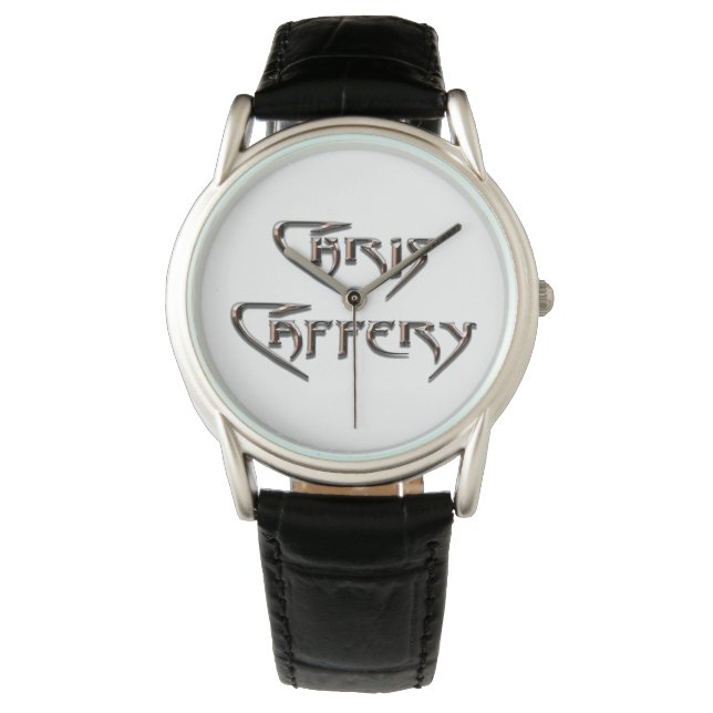 Montre Chris Caffery Watch (blanc 2 lignes) (devant)