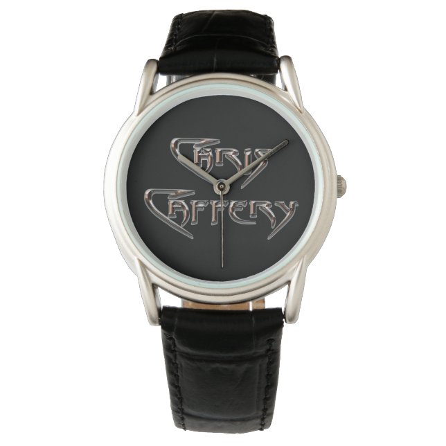 Montre Chris Caffery Watch (noir 2 lignes) (devant)