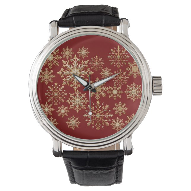 Montre Christams Gold and Red Snowflake  (devant)