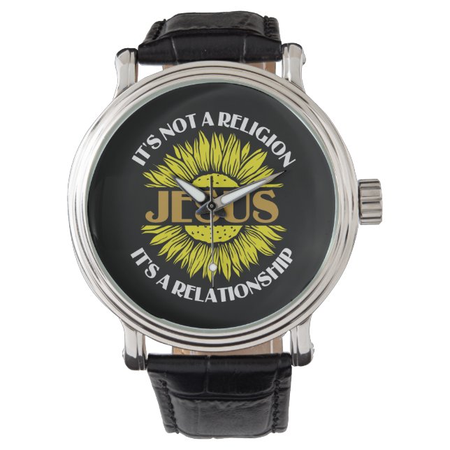 Montre Christian N'Est Pas Une Religion Jésus Tournesol (devant)