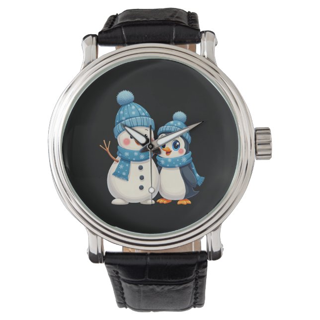 Montre Christmas Merry Christmas For Gift Penguin Snowman (devant)