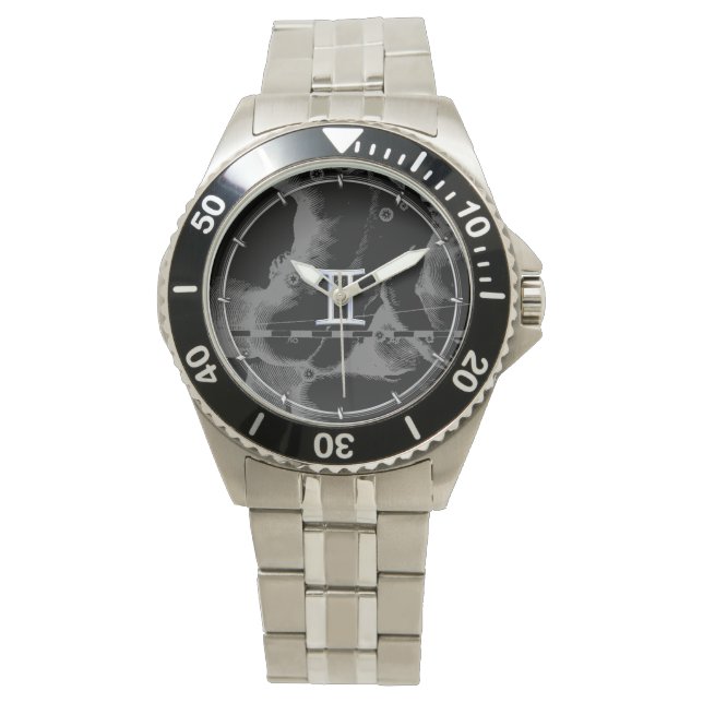 Montre Chrome d'argent comme Gemini Zodiac Connexion Heve (devant)