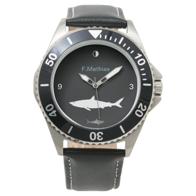 Montre chrono de requin heure personnalisée (devant)