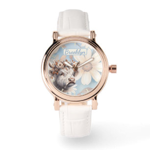 Montre Chute Florale Vache Highland