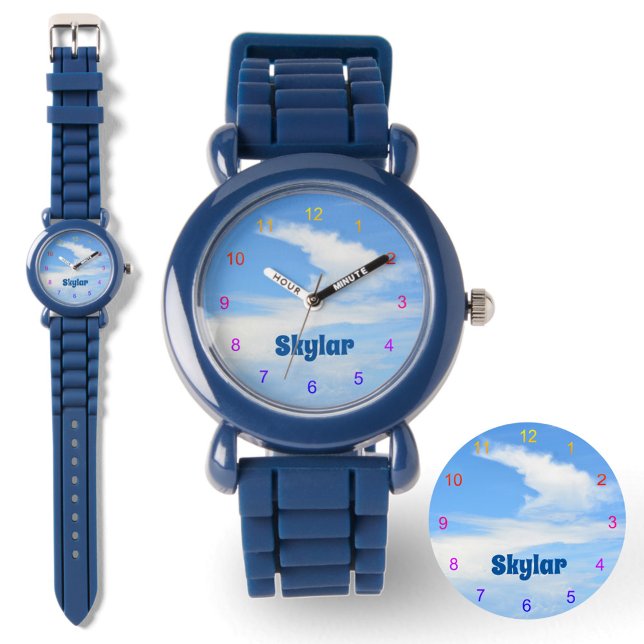 Montre Ciel bleu avec nuage de tourbillon (Créateur téléchargé)