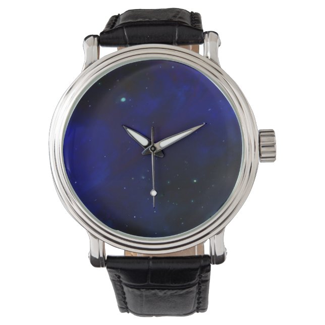 Montre Ciel bleu de minuit avec étoiles (devant)
