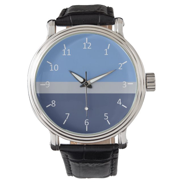 Montre Ciel bleu, gris et bleu nuit (devant)