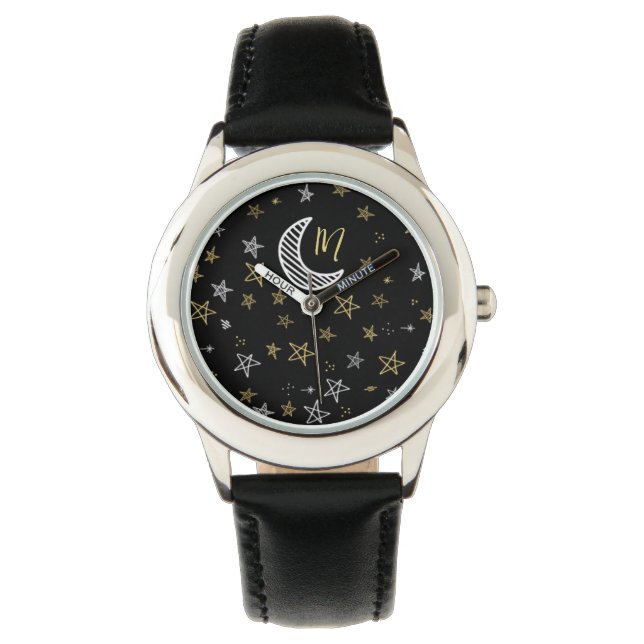 Montre Ciel De Nuit Avec Lune Et Étoiles (devant)