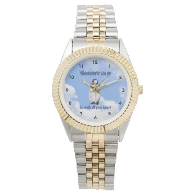 Montre Citation d'attitude de Penguin Confucius Inspirati (devant)