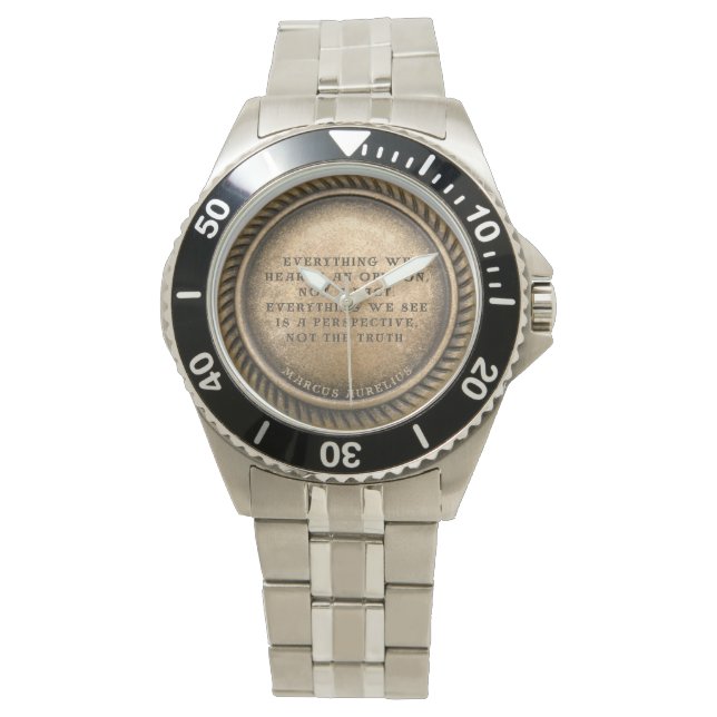 Montre Citation de Marcus Aurelius Pièce avec avis (devant)