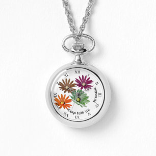 Montre Citation Motivationnelle Fleurs de marais Boho Flo