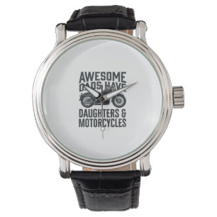 Montre Citation Papa Fille Moto Vintage Vector Desi