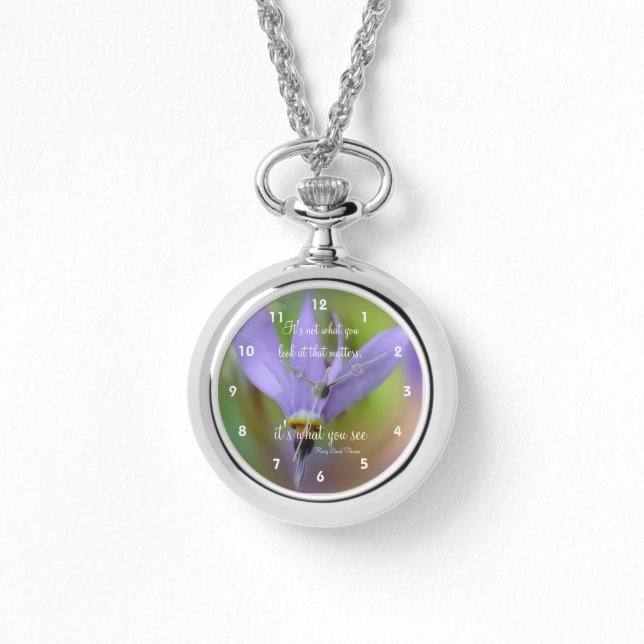 Montre Citation Perception Fleur violet Inspiration (Recto)