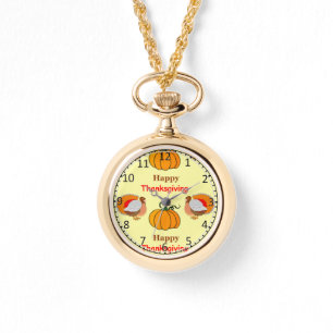 Montre citrouille de Thanksgiving et dinde