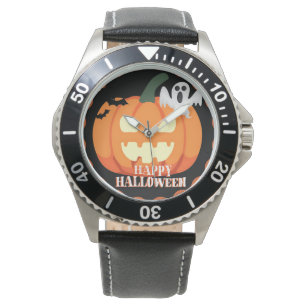 Montre Citrouille éffrayant et horloge d'Halloween fantôm