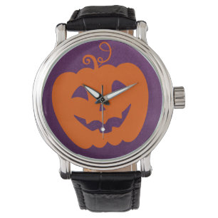 Montre Citrouille orange d'Halloween sur Arrière - plan v