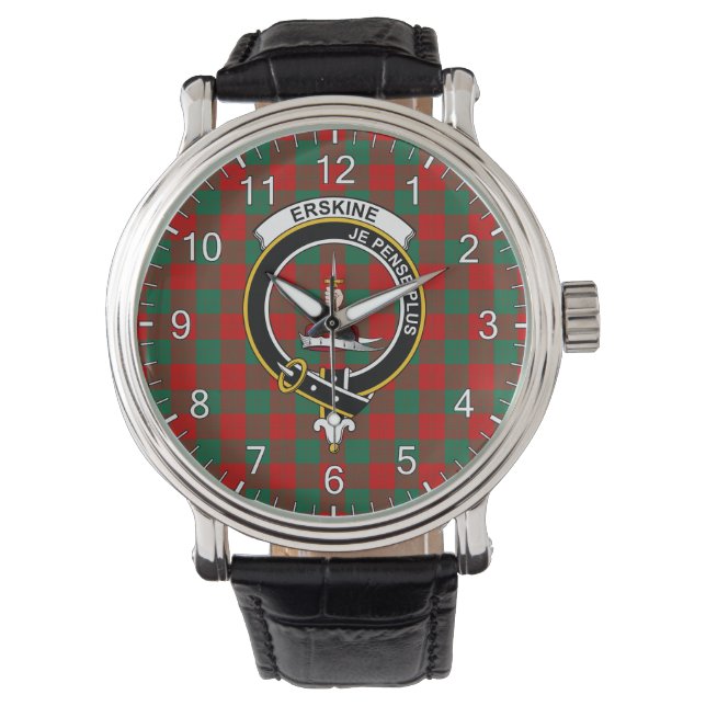 Montre Clan Classic Sans Temps Erskine Tartan Badge Plaid (devant)