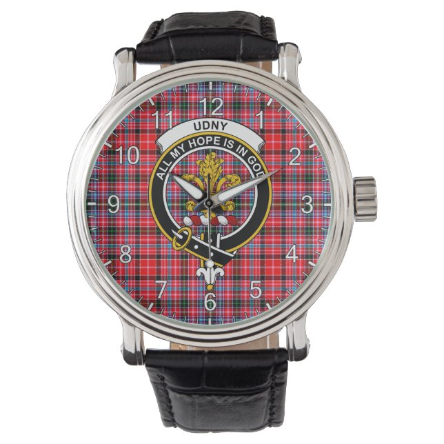 Montre Clan Classic Sans Temps Udny Tartan Badge Plaid (devant)