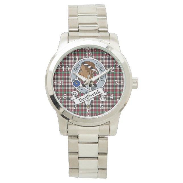 Montre Clan classique intemporel Borthwick Ancien Badge T (devant)
