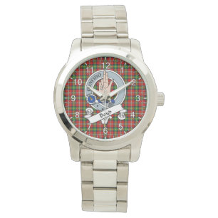 Montre Clan classique intemporel Boyd Badge Tartan Plaid 