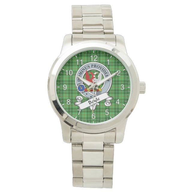 Montre Clan classique intemporel Boyle Badge Tartan Plaid (devant)