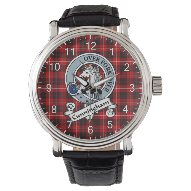 Montre Clan classique intemporel Cunningham Badge Tartan (devant)