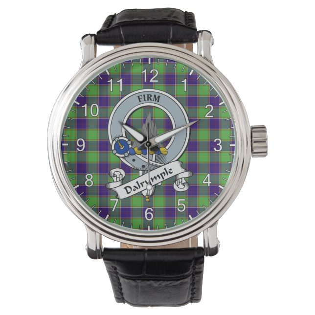 Montre Clan classique intemporel Dalrymple Badge Tartan W (devant)