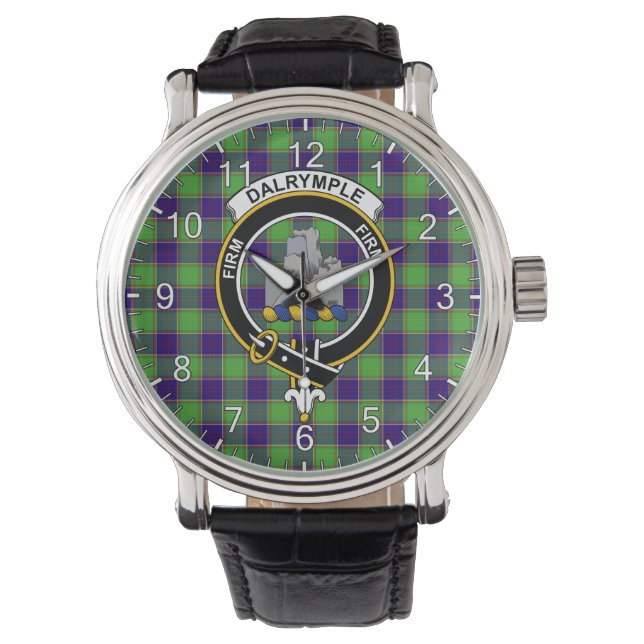 Montre Clan classique intemporel Dalrymple Tartan Badge P (devant)