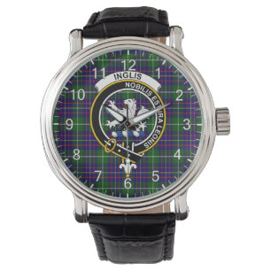 Montre Clan classique intemporel Inglis Tartan Badge Plai