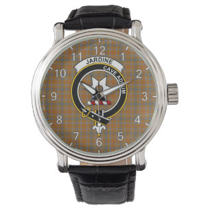 Montre Clan classique intemporel Jardine Tartan Badge Pla