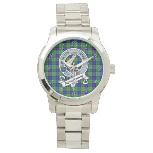 Montre Clan classique sans temps Armstrong Badge Tartan P