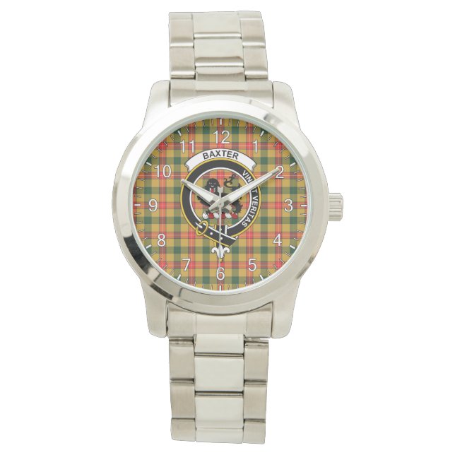 Montre Clan classique sans temps Baxter Tartan Badge Plai (devant)