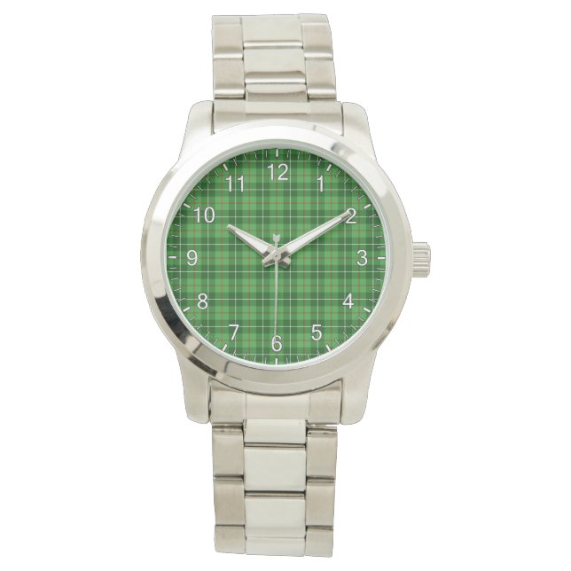 Montre Clan classique sans temps Blane Tartan Plaid Cadea (devant)