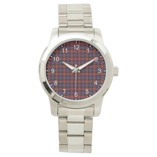 Montre Clan classique sans temps Broun Tartan Plaid Cadea (devant)