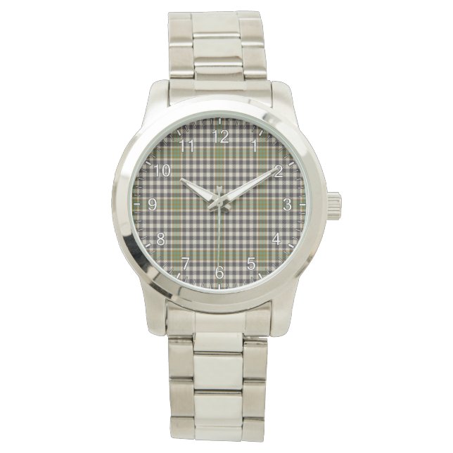 Montre Clan classique sans temps brûle Tartan Plaid Cadea (devant)