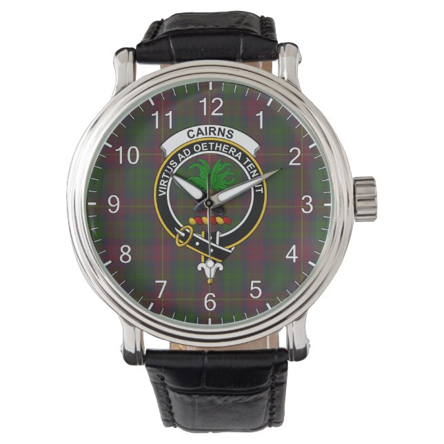 Montre Clan Classique Sans Temps Caines Chasse Tartan Bad (devant)