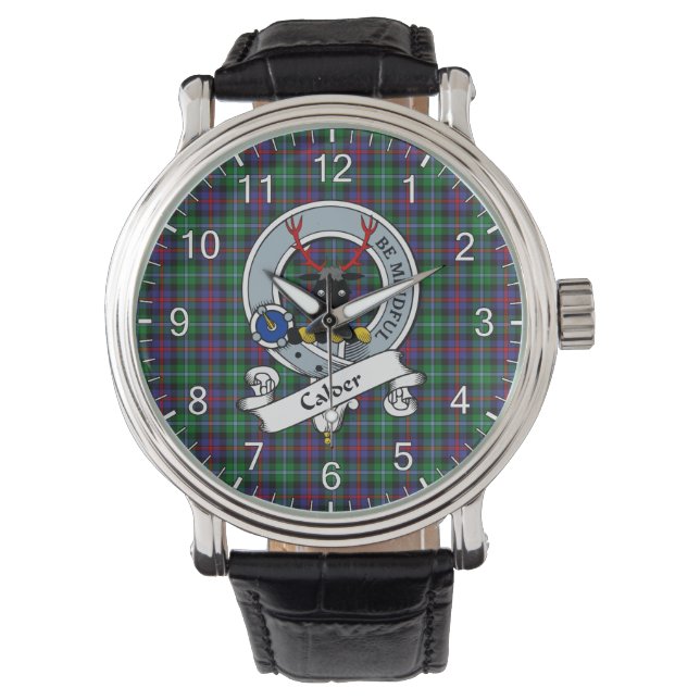 Montre Clan classique sans temps Calder Badge Tartan Watc (devant)